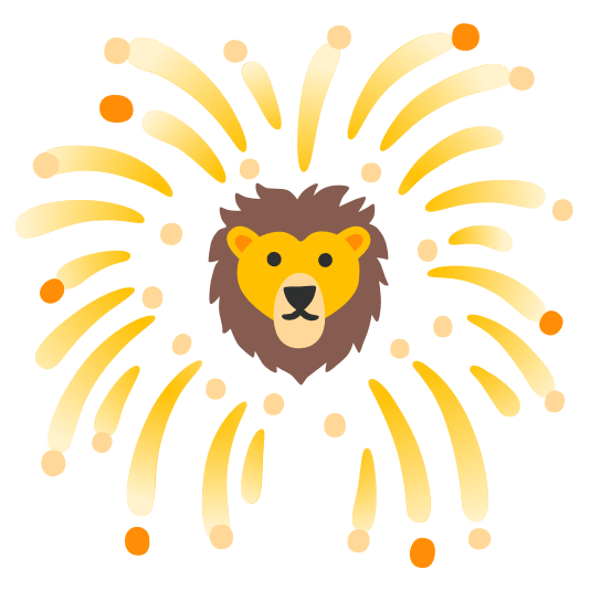fireworks lion face