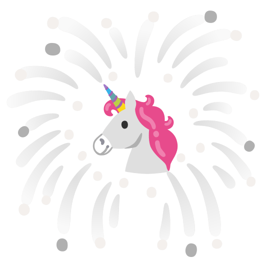 fireworks unicorn face