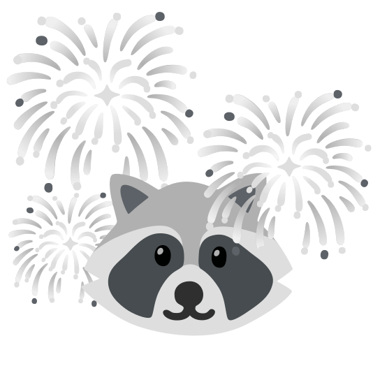 fireworks raccoon