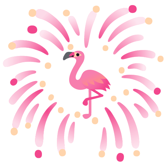 fireworks flamingo