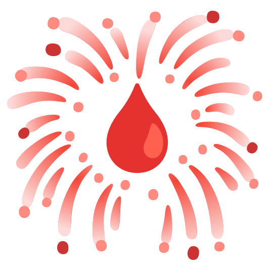 fireworks drop of blood