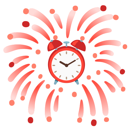 fireworks alarm clock