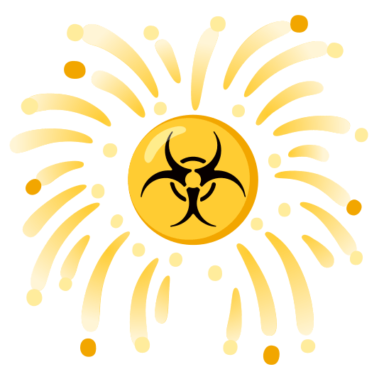 fireworks biohazard sign