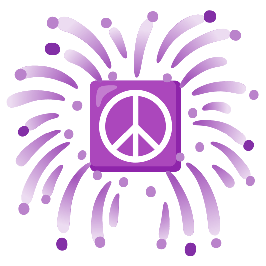 fireworks peace symbol