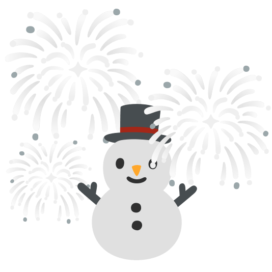 fireworks snowman without snow