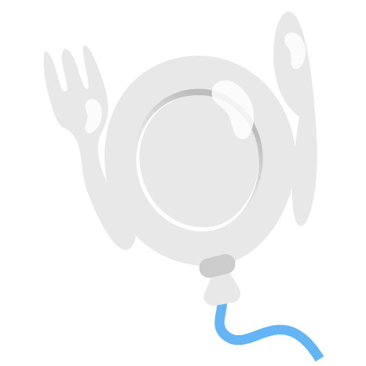 balloon knife fork plate