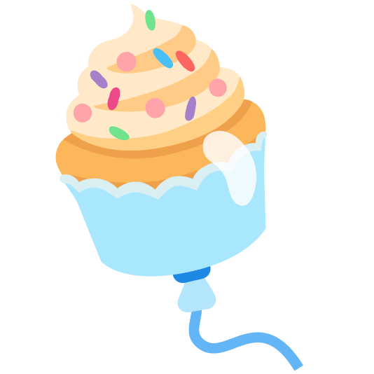 balloon cupcake