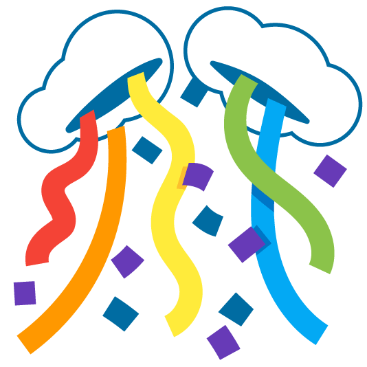 confetti ball rainbow