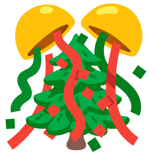 confetti ball evergreen tree