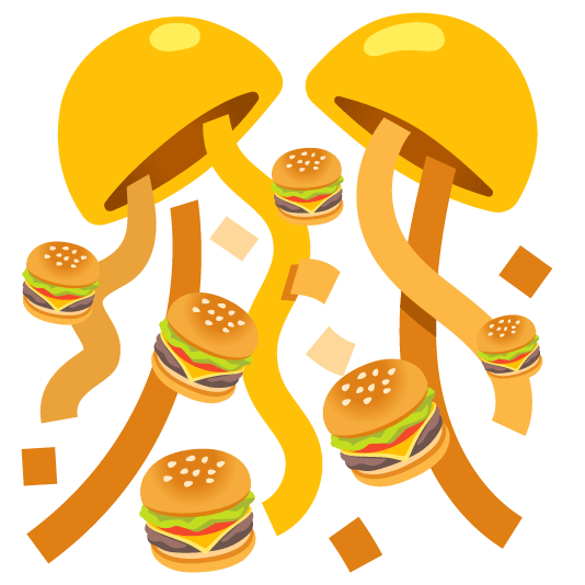 confetti ball hamburger