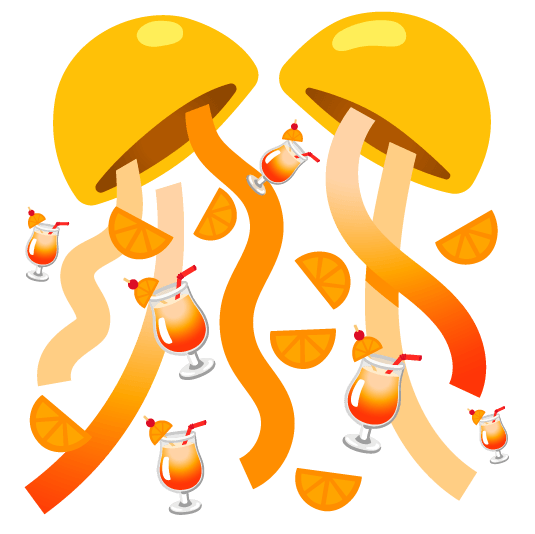 confetti ball tropical drink