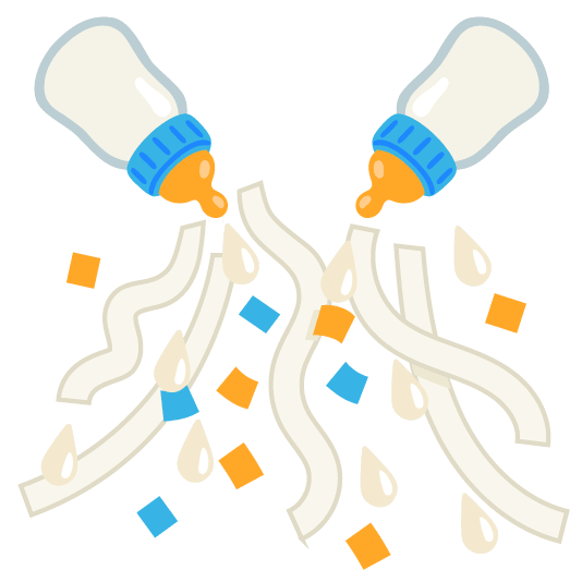 confetti ball baby bottle