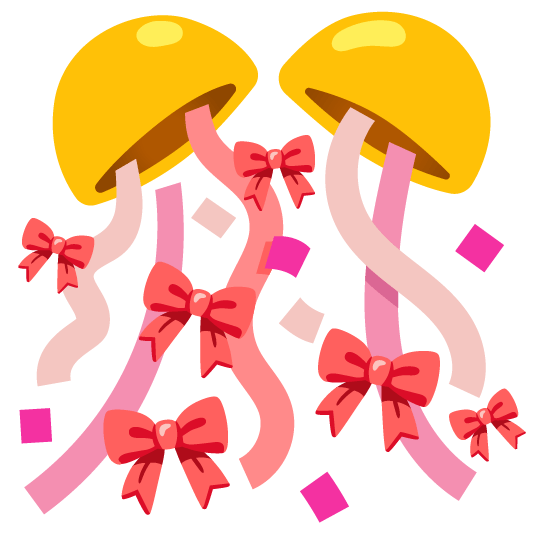 confetti ball ribbon