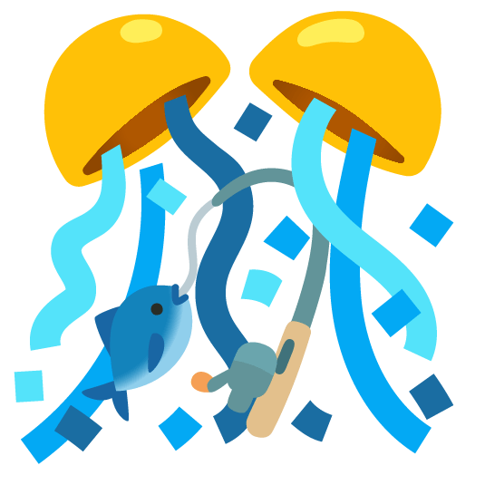 confetti ball fishing pole and fish