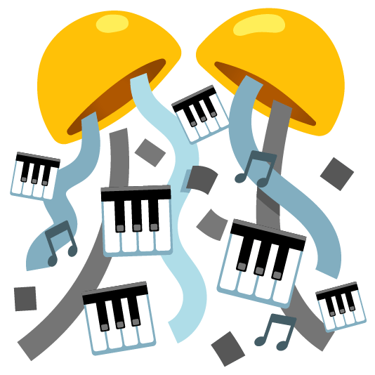 confetti ball musical keyboard