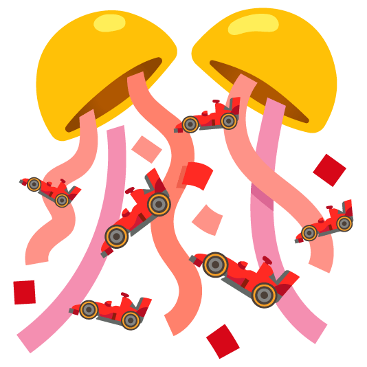 confetti ball racing car