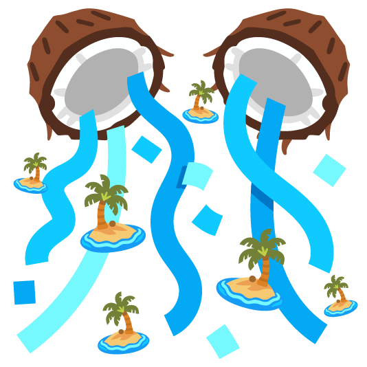 confetti ball desert island