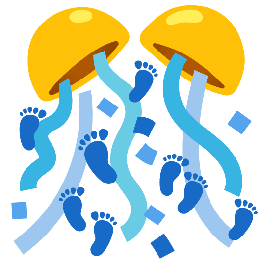 confetti ball footprints