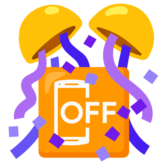 confetti ball mobile phone off