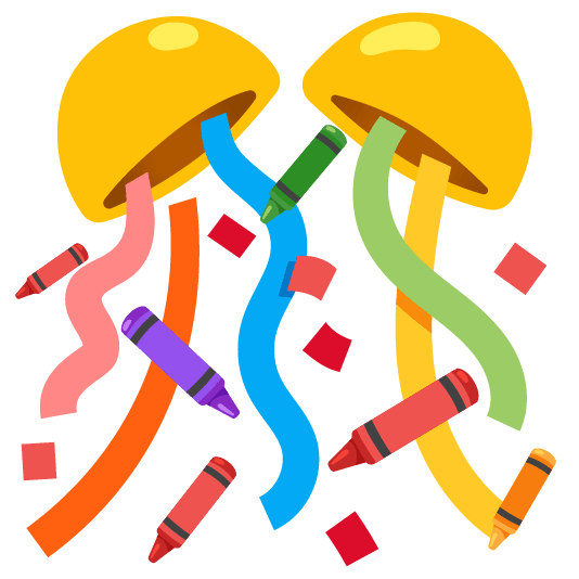 confetti ball lower left crayon