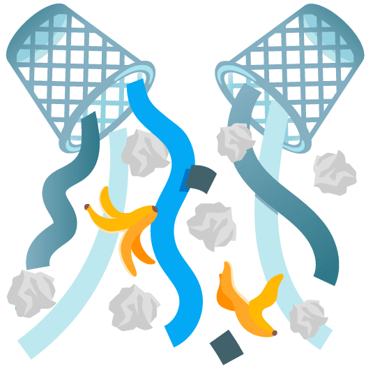 confetti ball wastebasket