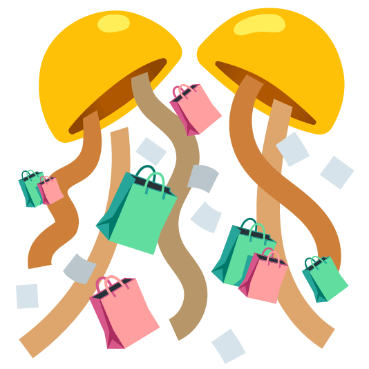 confetti ball shopping bags