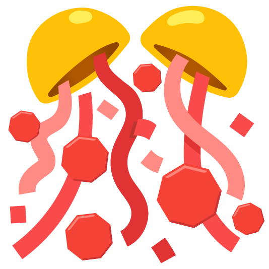 confetti ball octagonal sign