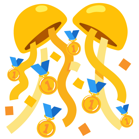 confetti ball first place medal