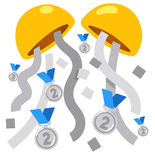 confetti ball second place medal