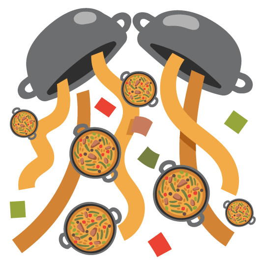 confetti ball shallow pan of food