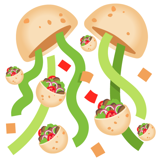 confetti ball stuffed flatbread