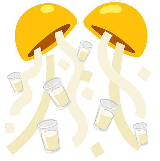 confetti ball glass of milk