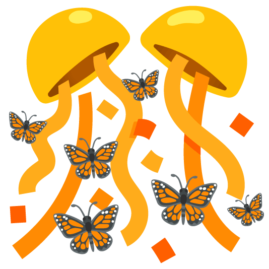 confetti ball butterfly