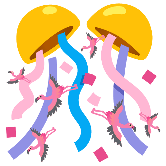 confetti ball flamingo