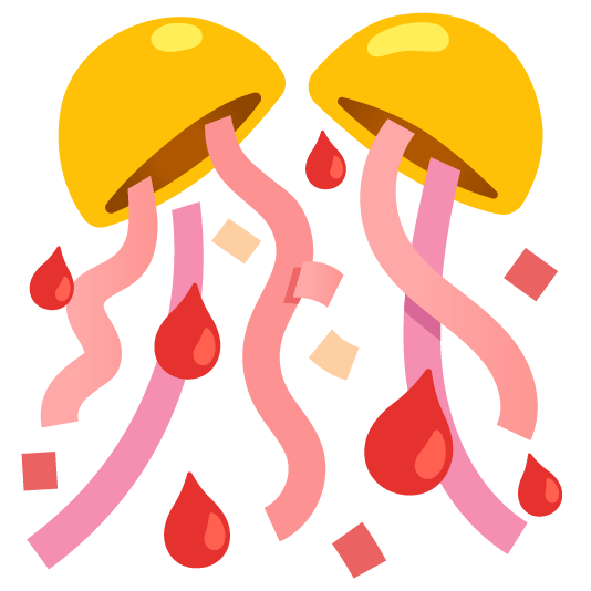 confetti ball drop of blood