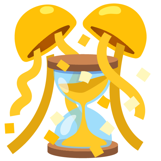 confetti ball hourglass flowing sand