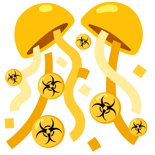 confetti ball biohazard sign