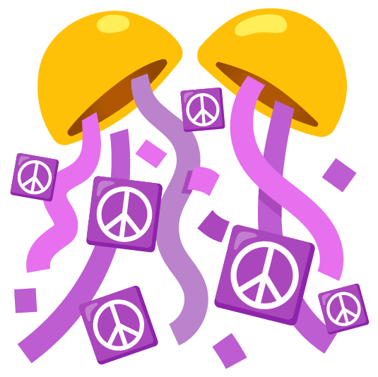 confetti ball peace symbol