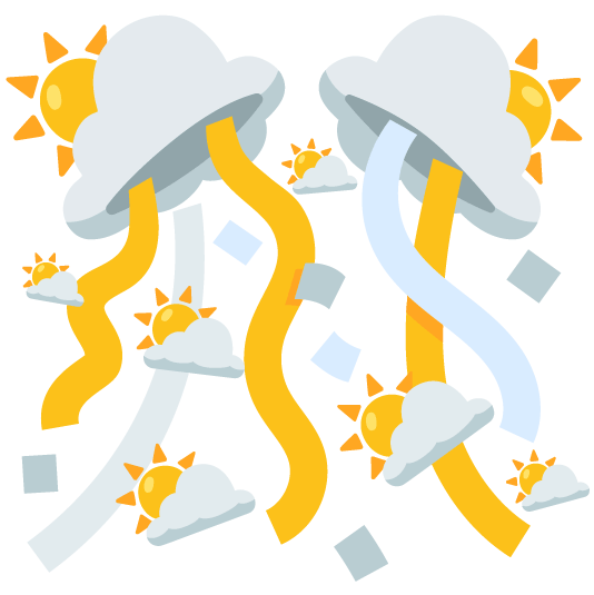 confetti ball partly sunny