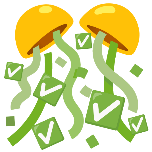 confetti ball white check mark