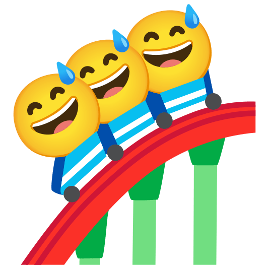 roller coaster sweat smile