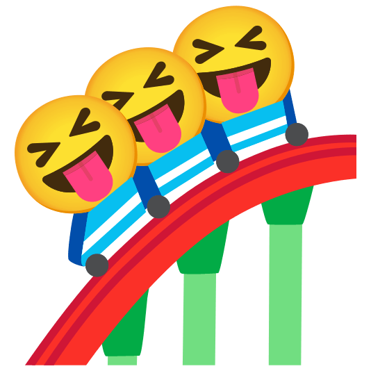 roller coaster stuck out tongue closed eyes