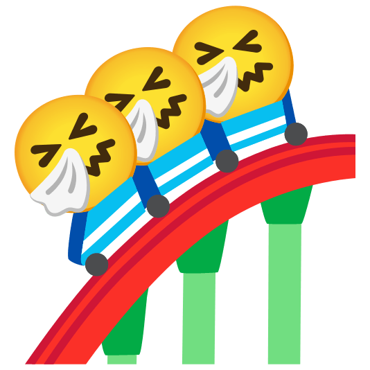 roller coaster sneezing face