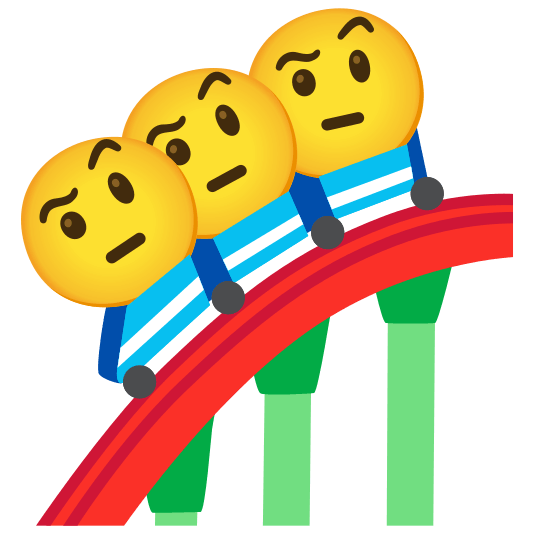 roller coaster face with raised eyebrow