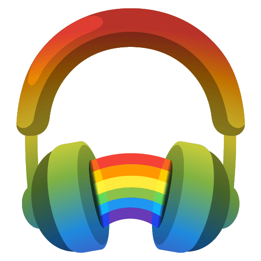 headphones rainbow