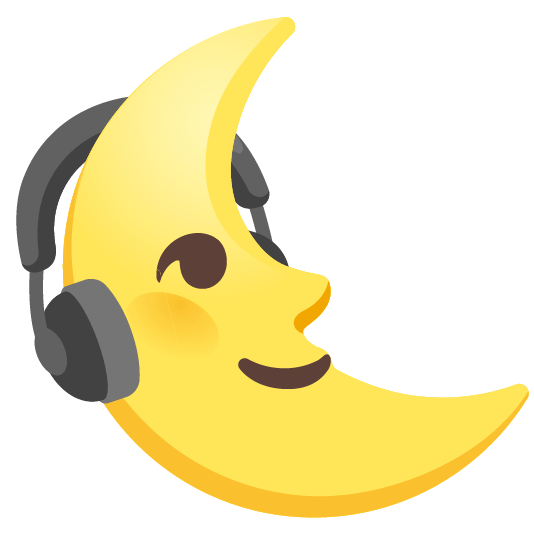 headphones last quarter moon with face