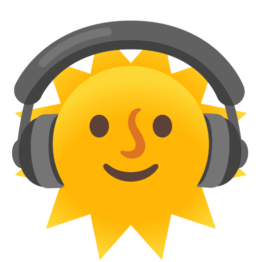 headphones sun with face