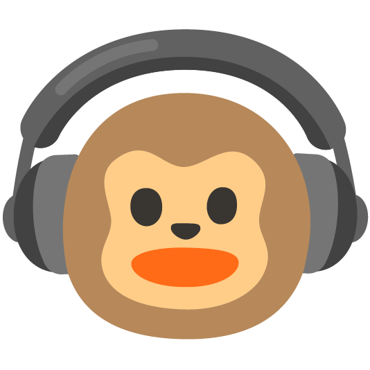 headphones monkey face