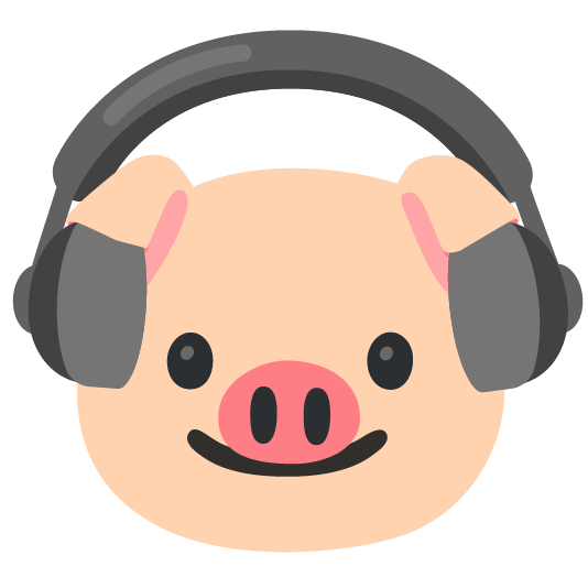 headphones pig