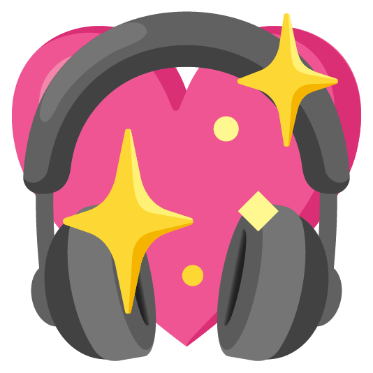 headphones sparkling heart